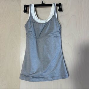 Flexees Gray and White Tank Top athletic